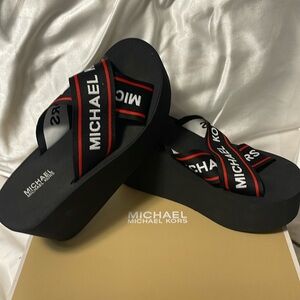 Michael Kors Signature Platform Flip Flops